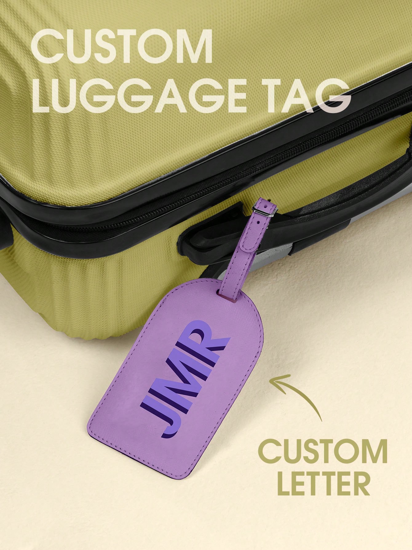 Travel Luggage Set - بطاقة أمتعة مخصصة بالأحرف الأولى، علامة