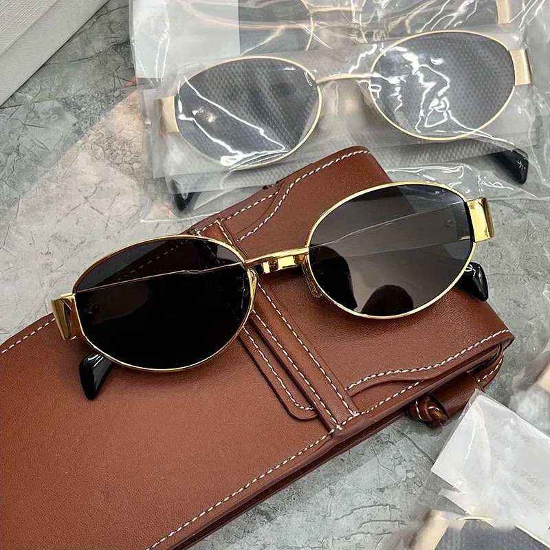 Designer Sunglasses - نظارات شمسية بيضاوية عصرية جديدة للنساء،