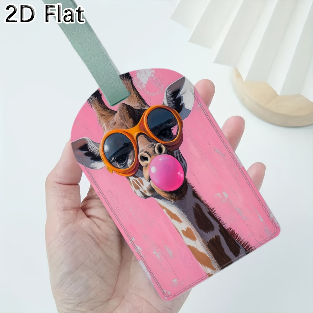 Travel Luggage Set - بطاقة تعريف أمتعة السفر بتصميم زرافة