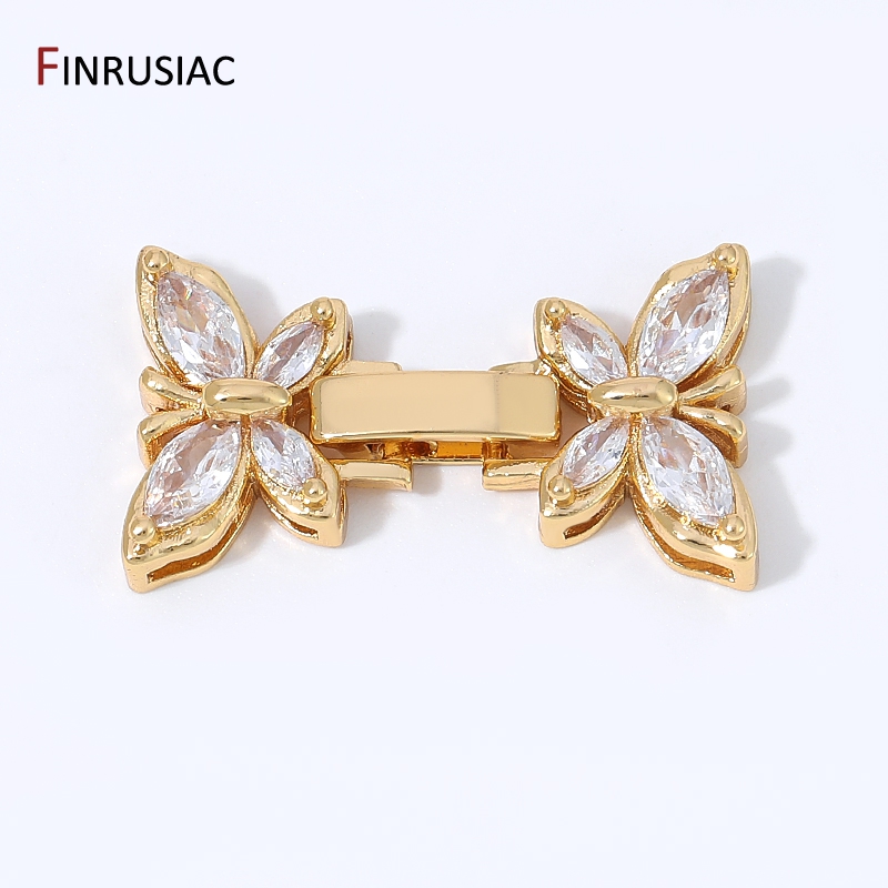 Gold Plated Jewelry - مشابك توصيل على شكل فراشة مطلية