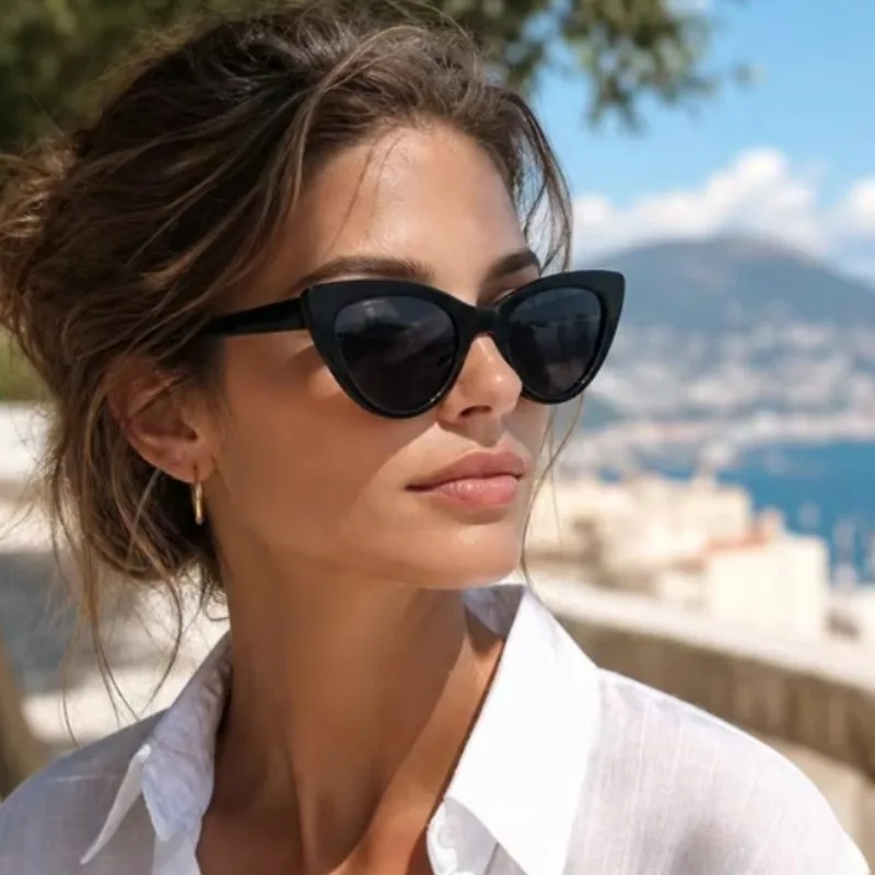 Sunglasses Uv400 - نظارات شمسية بتصميم عين القطة الكلاسيكي،