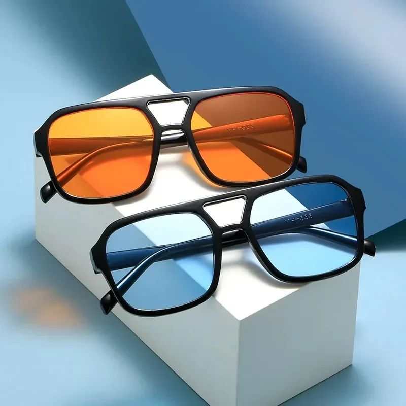 Designer Sunglasses - نظارات شمسية جديدة بإطار دائري للرجال