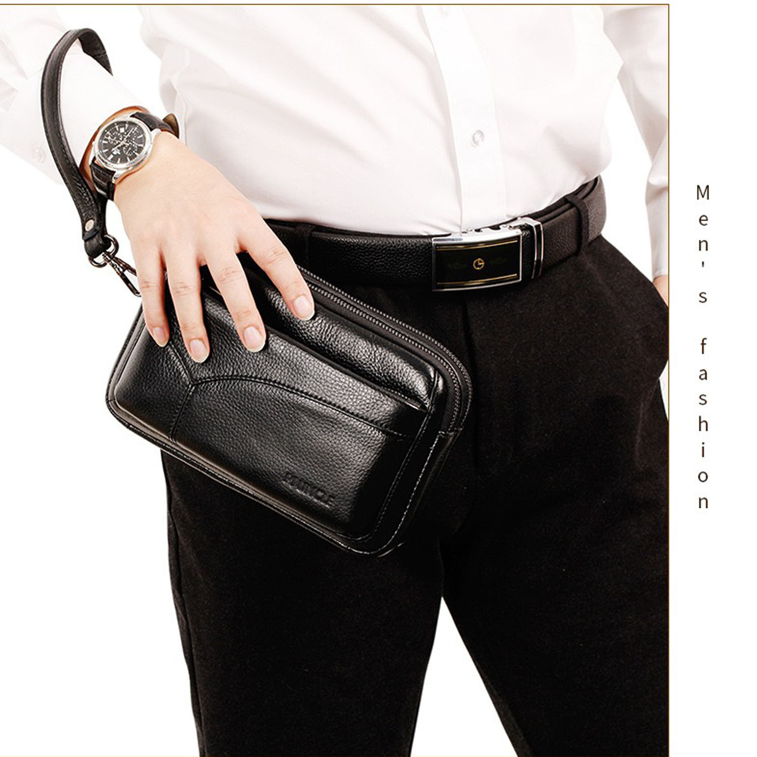 Leather Wallet Men - حقيبة يد رجالية من الجلد الطبيعي