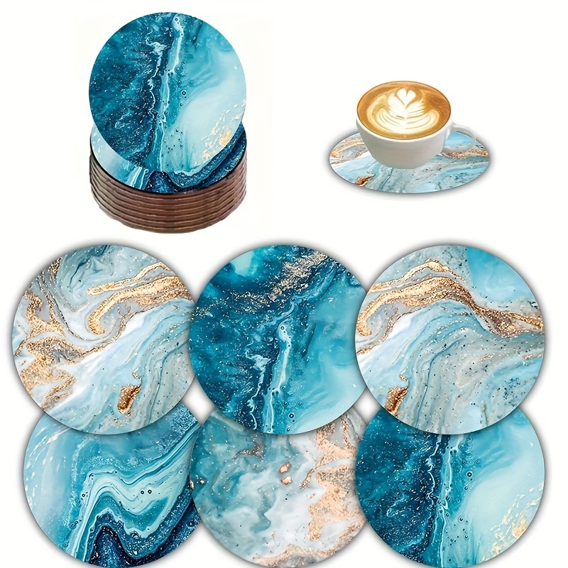 Marble Coaster Set - مجموعة من 6 قطع من حاملات