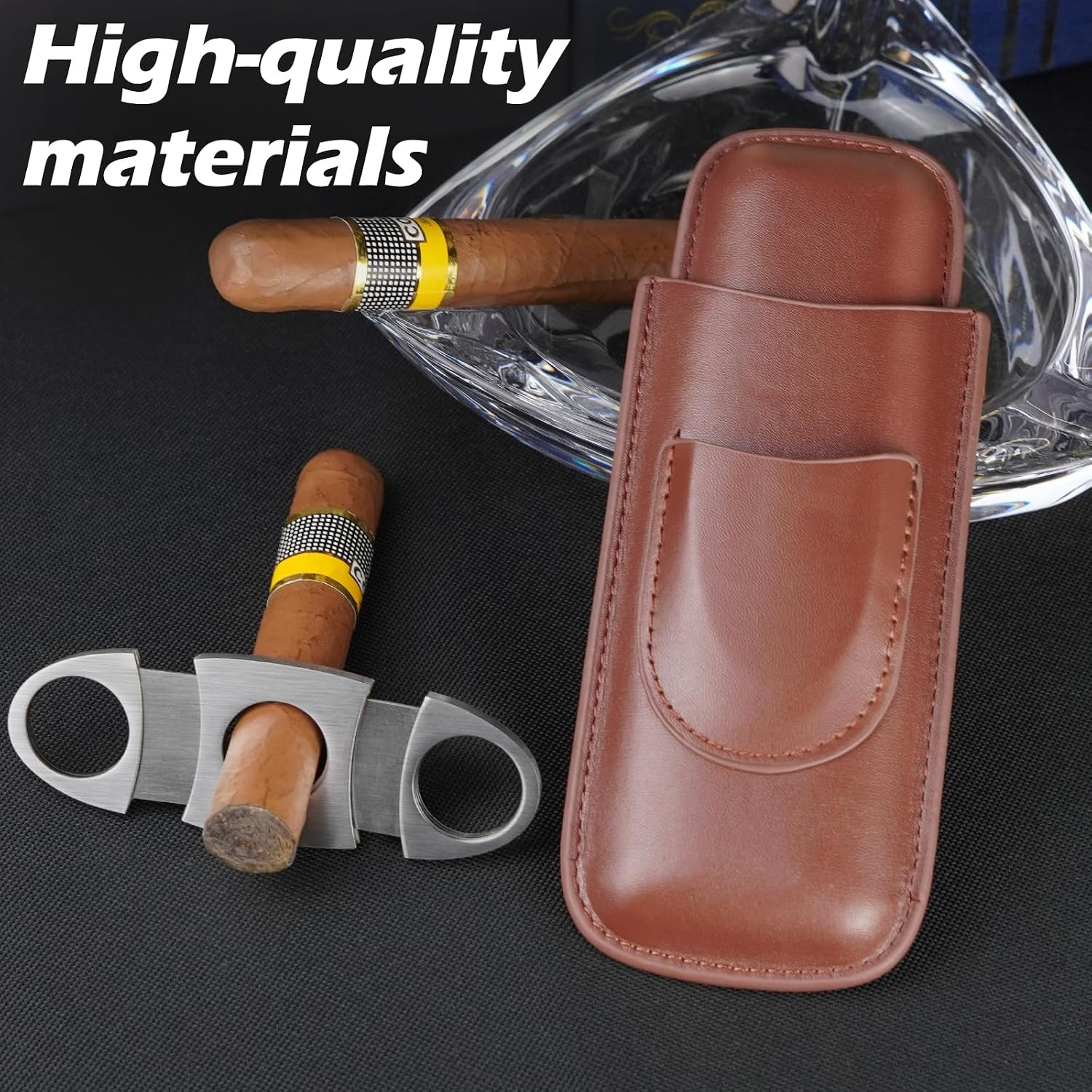 علبة سيجار جلدية محمولة بفتحة  - مراجعة Premium Cigar Case وسعره