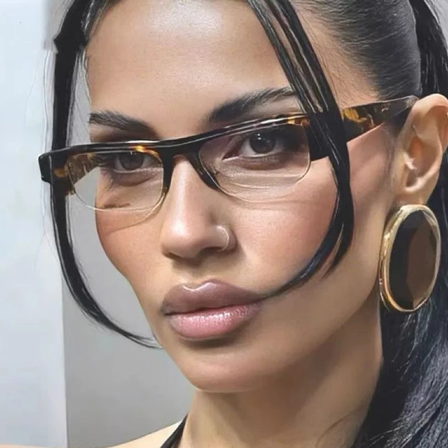 نظارات شمسية بإطار نصفي مستطيل - مراجعة Sunglasses Uv400 وسعره