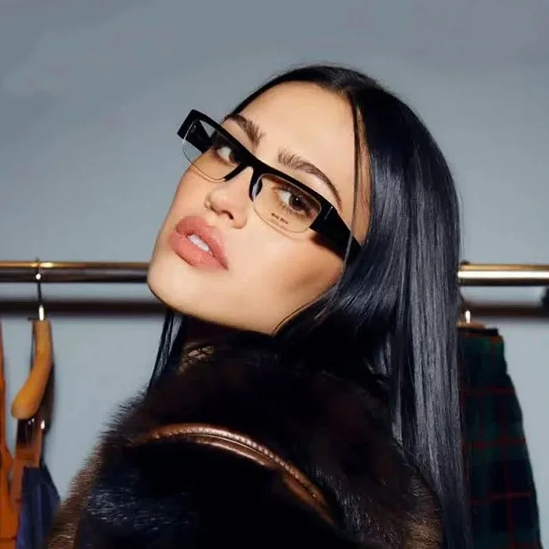 نظارات شمسية بإطار نصفي مستطيل - مراجعة Sunglasses Uv400 وسعره