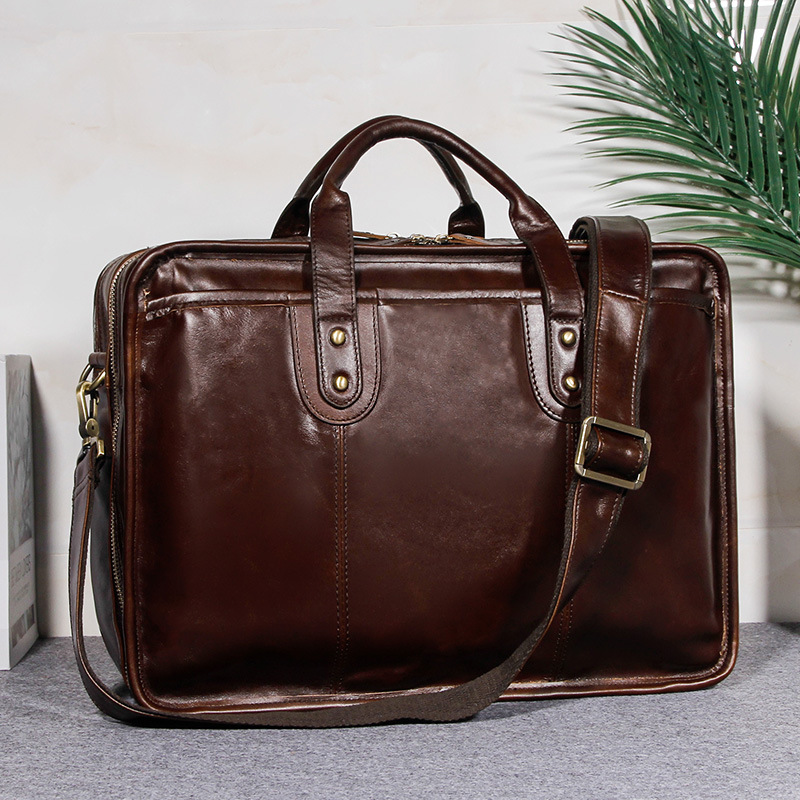 حقيبة يد رجالية من جلد البقر ا - مراجعة Leather Briefcase وسعره