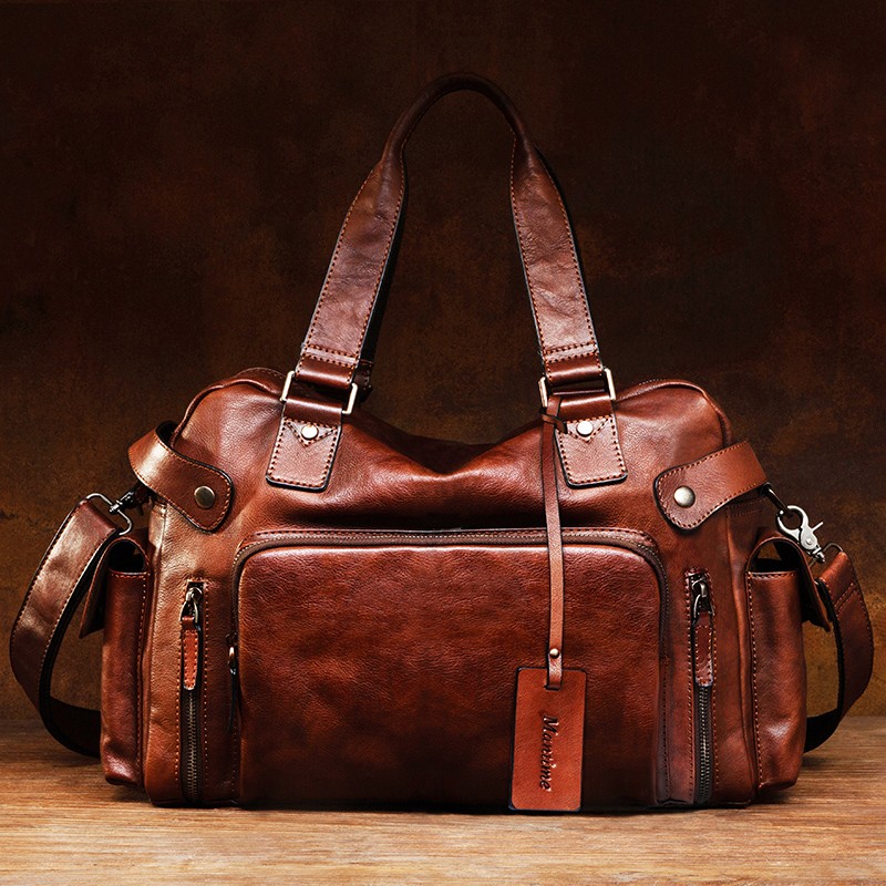حقيبة رجالية كلاسيكية من الجلد - مراجعة Travel Luggage Set وسعره