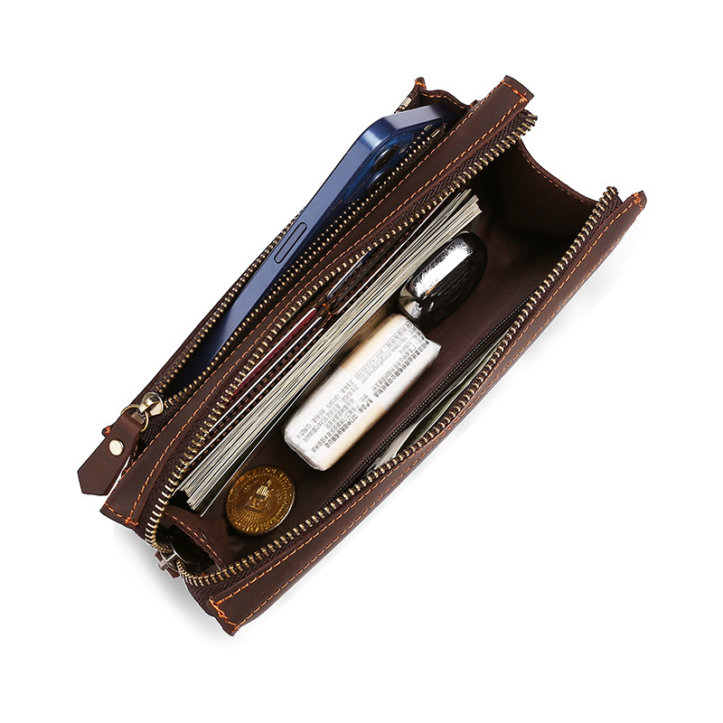 حقيبة يد رجالية طويلة من الجلد - مراجعة Leather Wallet Men وسعره