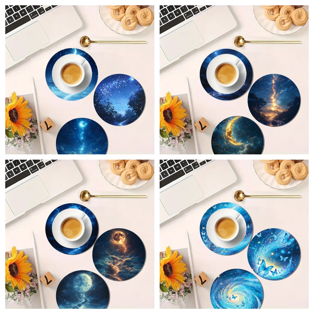 مجموعة من 4 قطع من حاملات الأك - مراجعة Marble Coaster Set وسعره
