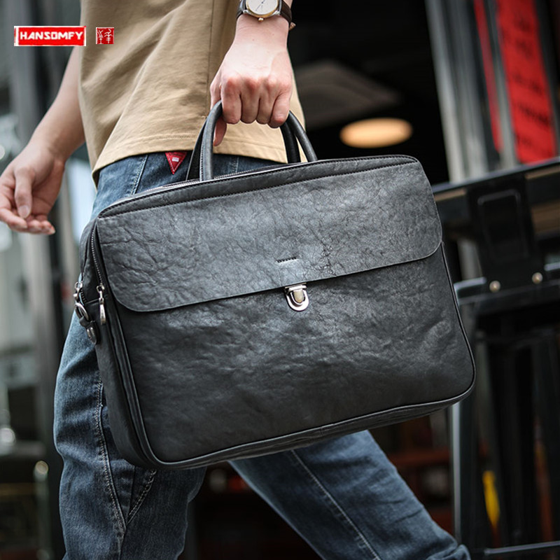 حقيبة يد رجالية فاخرة من الجلد - مراجعة Leather Briefcase وسعره
