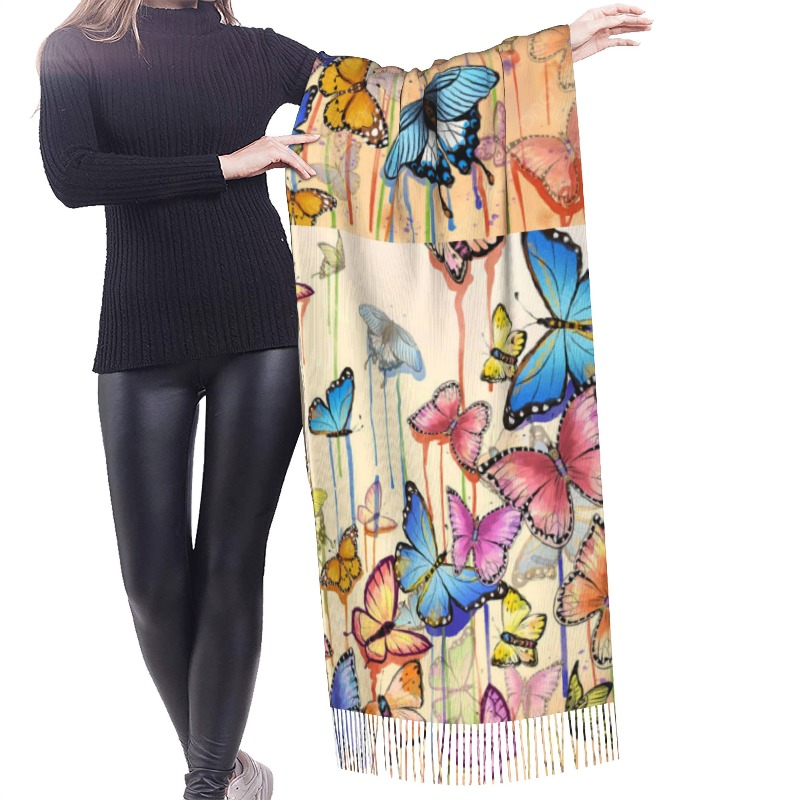 وشاح شتوي من الكشمير بتصميم فر - مراجعة Cashmere Scarf وسعره